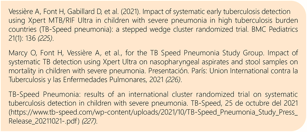 Box 7.8 Findings from the TB-Speed Pneumonia study