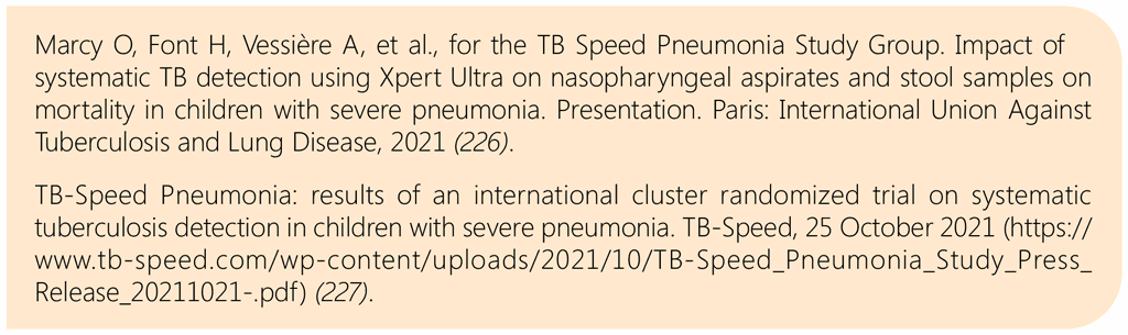 Box 7.8 Findings from the TB-Speed Pneumonia study