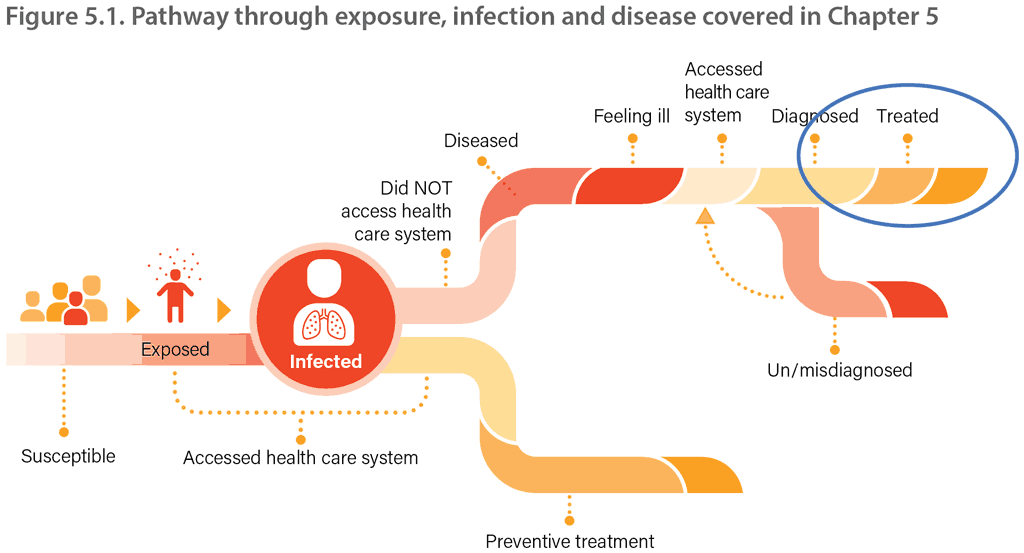 Figure 5.1. Pathway through exposure, infection and disease covered in Chapter 5